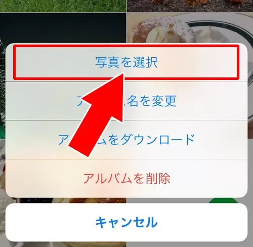 アルバム内の写真を複数枚選択して一括削除する