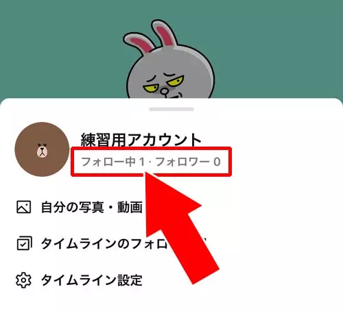 タイムラインから確認する|LINEでフォロー数やフォロワー数の確認方法