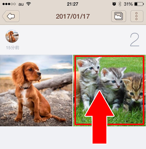 アルバム写真を他のトークへ転送する方法